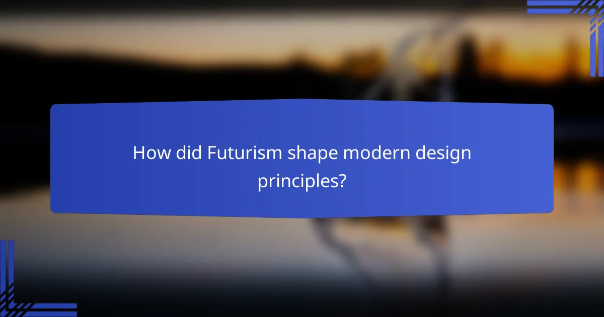 How did Futurism shape modern design principles?