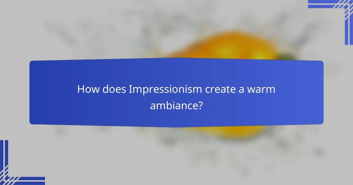 How does Impressionism create a warm ambiance?