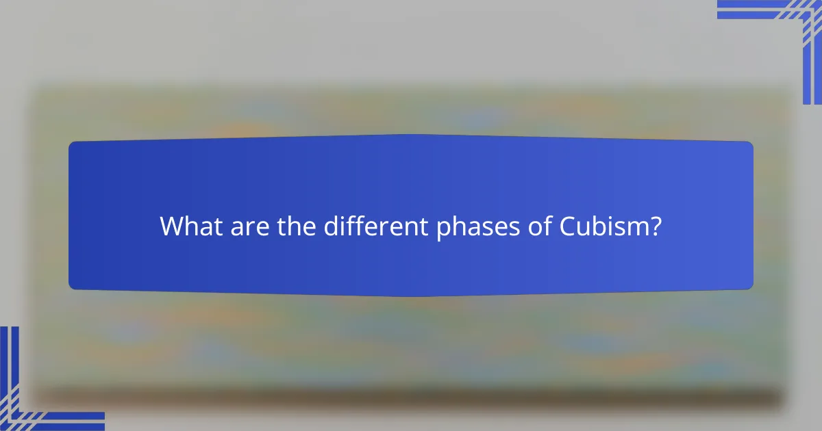 What are the different phases of Cubism?