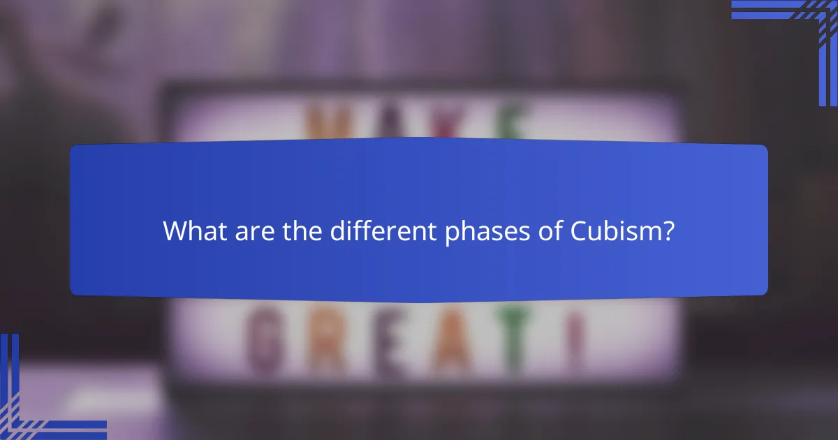 What are the different phases of Cubism?