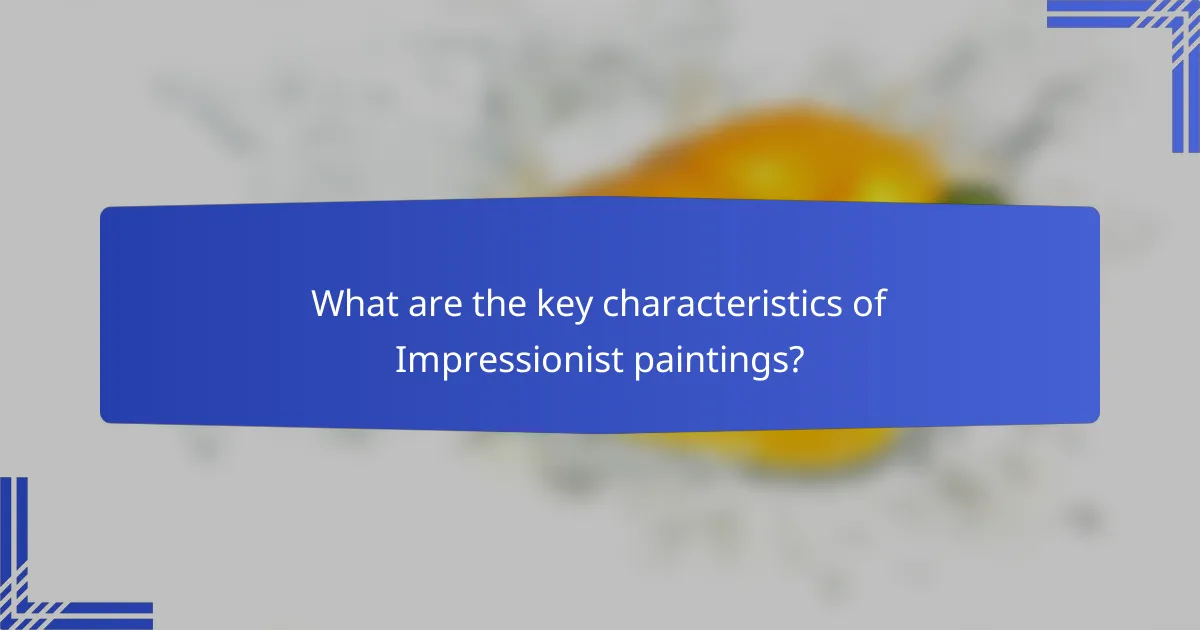 What are the key characteristics of Impressionist paintings?